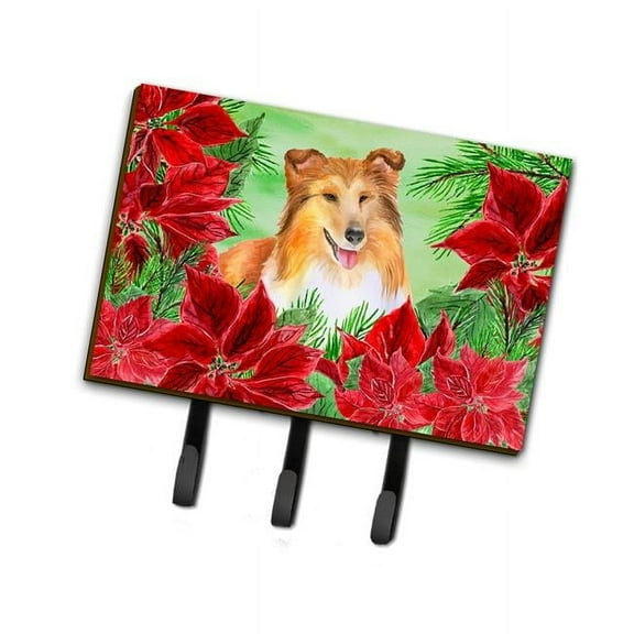 Sheltie Poinsettas Leash or Key Holder