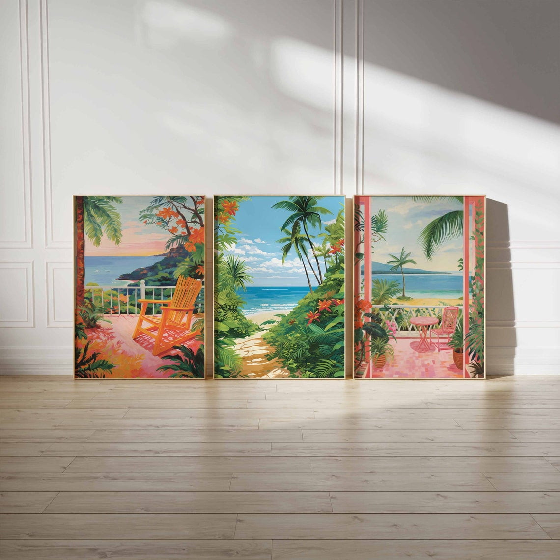 Set Of 3 Caribbean Wall Art Prints Tropical Secret Island Living Room And Gallery Wall Decor