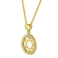 thumbnail image 3 of Precious Stars 14K Yellow Gold Cubic Zirconia Unisex Round Star of David Pendant with 16" Chain Necklace, 3 of 7