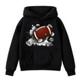 thumbnail image 1 of MIASHUI Sweat à Capuche pour Filles Adolescents Garçons Imprimé Rugby, Noir, 6-7 Ans, 1 of 4