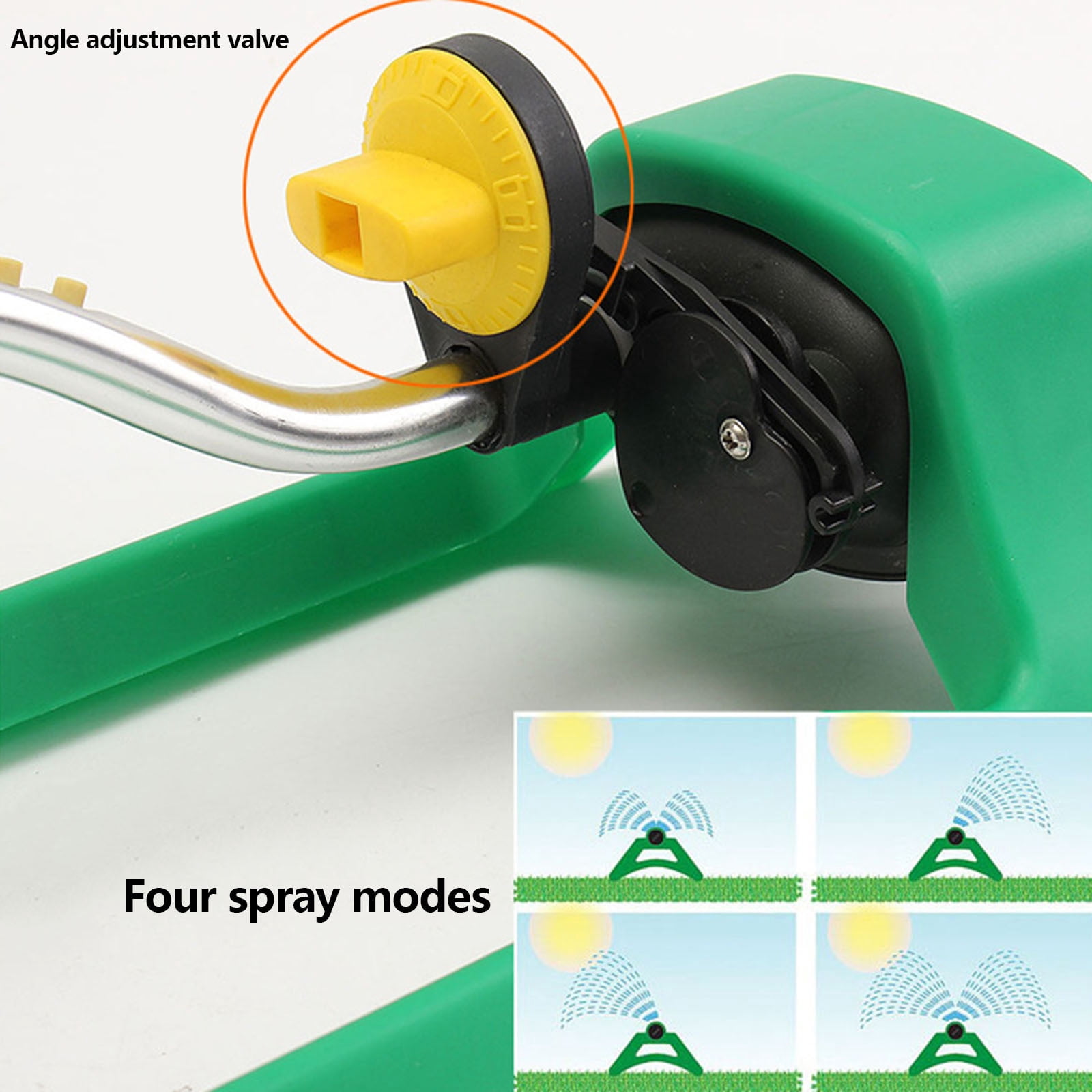 Djiypn Lawn Sprinkler, 18 Brass Nozzles Garden Water Oscillating Sprinkler for Yard Covers up to 30 sq.ft, Heavy Weight Base, Built-in Spray Jet Cleaning Needle