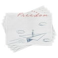 thumbnail image 1 of Ambesonne Adventure Place Mats Set of 4, Paper Plane Sketch, Standard Size, Bluegrey Red White, 1 of 6