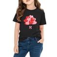 thumbnail image 4 of Girls Valentine Shirt Heart Balloon Graphic Soft Cotton Short Sleeve Tee Black Kids T-Shirt Sizes 3-10 Years,Size 9 T, 4 of 9