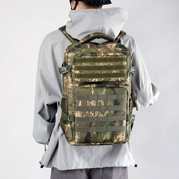 Outdoor Camouflage Mountaineering Multi-functional Large Capacity Backpack,Brown Camouflage