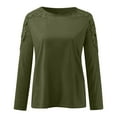 thumbnail image 3 of Women Blouses Fall Floral Womens Top Big Button Shirt under Scrub Shirt Long Sleeve Back Short 3x Tees for Women plus Size Blouses for 3x Silk Button up School Walkout Teacher Silk down Army Green M, 3 of 4