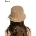 thumbnail image 2 of Spencer Winter Bucket Hat for Women Men Warm Cloche Hats Vintage Faux Fur Fisherman Cap "Khaki", 2 of 7