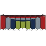Versare Room Divider 360 Portable Wall Partition | 9 Panels Wide | 25 x 610 Cloud Gray Fabric Panels