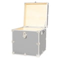thumbnail image 3 of Rhino Trunk & Case Cube Leather Embossed Vinyl Trunk, College, Home & Storage 18"x18"x20" (Gray), 3 of 5