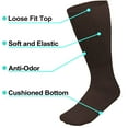 thumbnail image 4 of 3/6 Pairs Men Women Physicians Approved Diabetic Crew Socks Cotton Loose Fitting Non Binding Top Comfortable Wear 9-11 Brown 3-Pack, 4 of 6