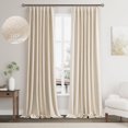 thumbnail image 1 of ASWZXCFGV Green Linen Blackout Curtains 84 Inch Length 2 Panels Set for Bedroom Back Tab Neutral Pleated Look Living Room Darkening Curtains Track System Thermal Insulated Black Out Drape, 1 of 7