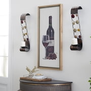 DecMode 2 Holder Brown Metal Abstract Wall Sconce, Set of 2