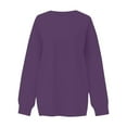 thumbnail image 4 of Dwellite Women's Casual Crewneck Sweatshirts Oversized Long Sleeve Cute Tunic Tops Loose Fitting Pullovers with Pocket Purple 2XL, 4 of 5