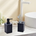 4 Piece Plastic Bathroom Accessory Set, Includes Soap Dispenser Pump