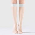 thumbnail image 2 of BYHONG Chaussettes pour Femmes Aguichant Solides 2 Pcs Bas Anti-Accrocs Été Ultra Fins Chaussettes de Course Femmes Blanches Taille Unique, 2 of 5