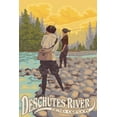 thumbnail image 2 of Art.com Deschutes River - Bend, Oregon - Women Fishing Art Print by Lantern Press, 24" x 36", 2 of 4