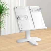 Miogawg Book Stand For Reading, Adjustable Book Holder With 360° Rotating Bases, Foldable Designs And Elastic Clips, Multifunctional Display Stand, For Books, Magazines, Tablets, Laptops