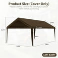 thumbnail image 2 of Pakunoda 12' X 20' Carport Canopy Replacement Cover, Portable Car Garage Shelter Party Top Tent with 34PC Ball Bungees, Chocolate (Only Cover, Frame Not Included), 2 of 8