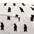 thumbnail image 2 of Animal Pouf Cover with Zipper, Bear Silhouettes on Cream Background Abstract Simplistic Style Pattern Print, Soft Decorative Fabric Unstuffed Case, 30" W X 17.3" L, Cream and Black, by Ambesonne, 2 of 3