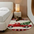 thumbnail image 3 of Red Truck Christmas Round Rug 3ft Washable Circle Entryway Rugs Non Slip Red Black Plaid Xmas Tree Rustic Area Rug Indoor Floor Carpet for Bedroom Kitchen Living Room Home Office Dining Room Nursery, 3 of 8