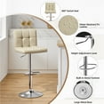 thumbnail image 3 of Topeakmart Modern PU Leather Bar Stools with Tufted Backrest and Footrest, Set of 2, khaki, 3 of 7