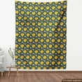 thumbnail image 4 of Flower Upholstery Fabric by the Yard, Yellow Chrysanthemum Blossoms on Dark Backdrop Natural Ornament, Decorative Fabric for DIY and Home Accents, Charcoal Grey Orange by Ambesonne, 4 of 5