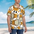 thumbnail image 2 of Lsque Giraffes Head pattern Hawaiian Shirt for Men, Unisex Summer Beach Casual Short Sleeve Button Down Shirts-Large, 2 of 9