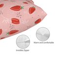 thumbnail image 3 of Goofa Strawberry Print Plush Throw Pillow Case, Soft Velvet with Hidden Zipper, Decorative Cushion Cover for Sofa, Bed, Car, and Home Décor-20"x30", 3 of 6