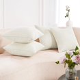 thumbnail image 1 of Deconovo Corduroy Fundas de cojines Juego de 4 – Machine Washable Home Decor for Sofa, Dormitorio | Cream, 12x20 Inch, 1 of 7
