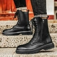 thumbnail image 6 of Men's Boots Fashion High Top Motorcycle Boots Waterproof Boots for Men, 6 of 15