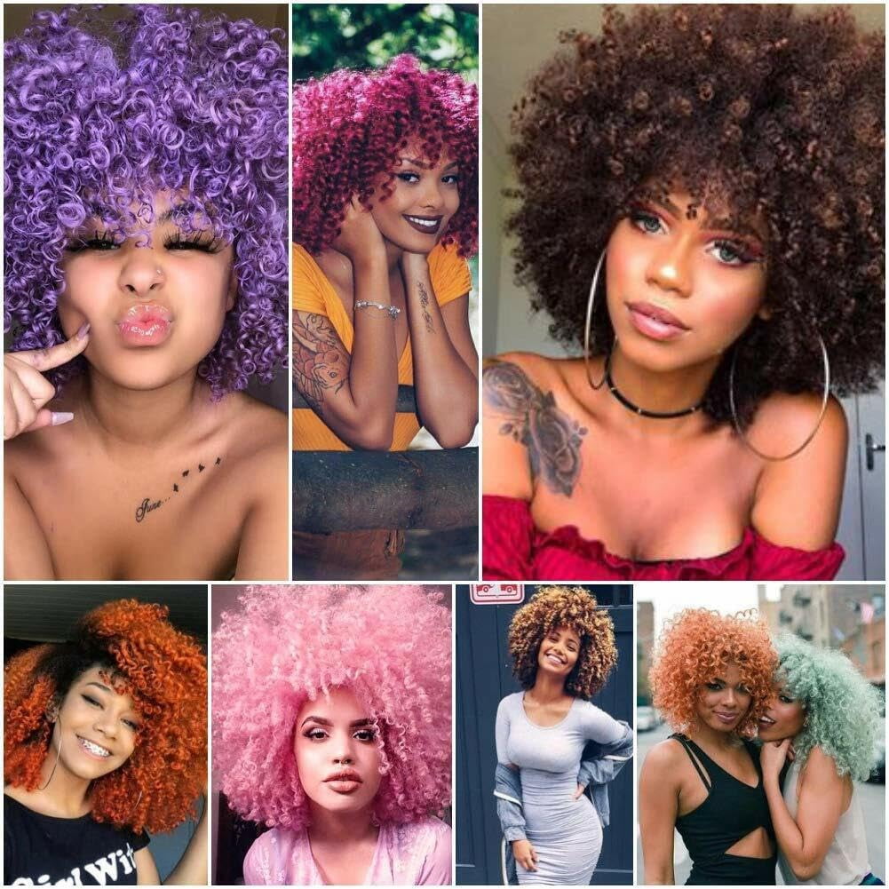 DOPI Wavelet Hair Peruvian Curly Human Hair Wig Adjustable Curly Wigs for Women