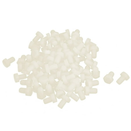 

M10x15mm Full Thread Nylon Metric Hex Head Cap Screw Bolt Fastener White 100Pcs