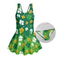 thumbnail image 6 of Uourmeti Girls' Shamrock Clover Skirted One-Piece Swimsuit - Quick Dry Soft Stretch Swim Dress for Beach, Pool & Summer Vacation, 6 of 8