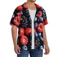 thumbnail image 2 of Pofeuu Variety Of Fruits And Berries Print Mens Casual Short Sleeve Shirts Beach Summer Spread Collar Pocket Tops Men's Casual Short-sleeved Shirt-3X-Large, 2 of 5