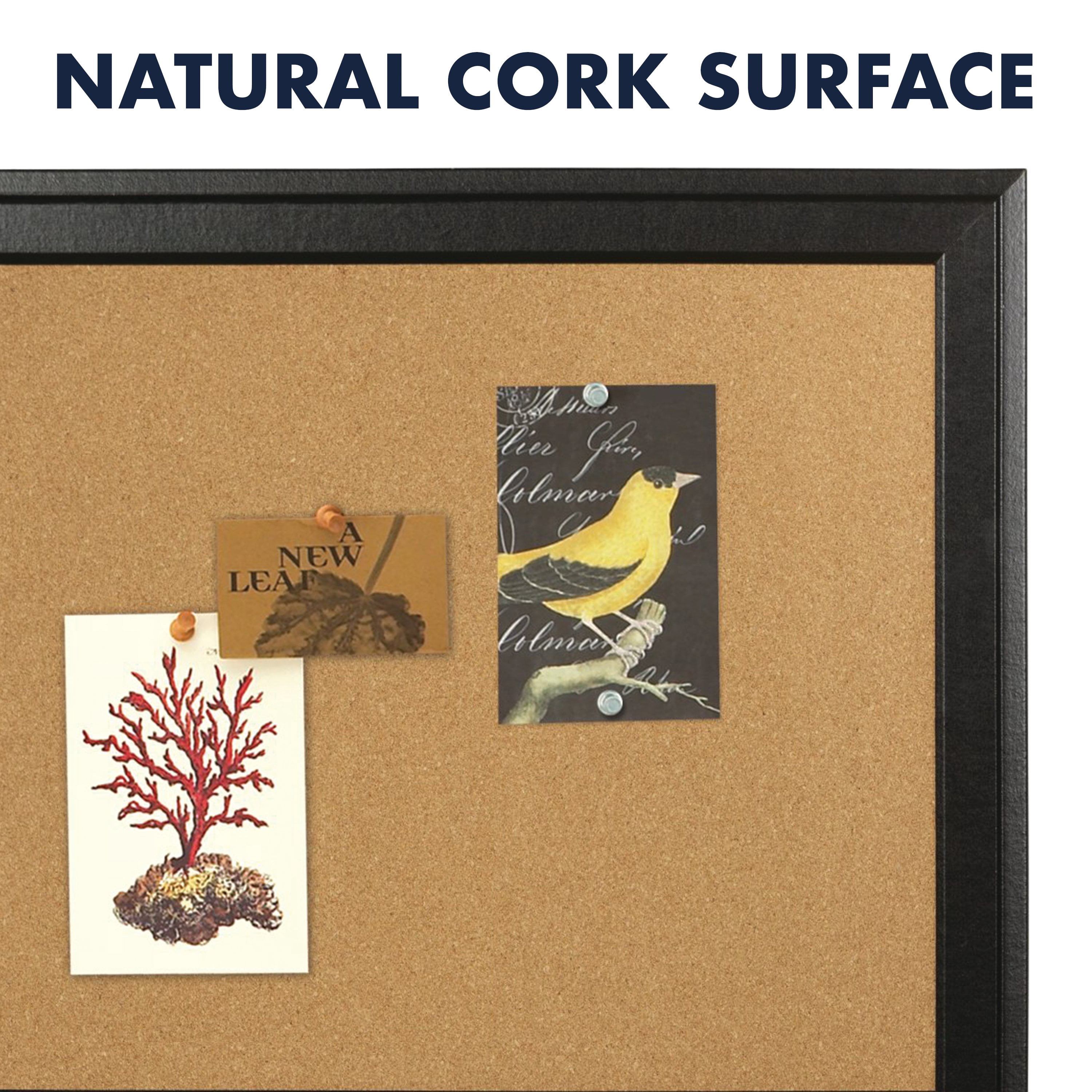 Quartet Home Décor Natural Cork Bulletin Board, 17" x 23", Ebony Frame