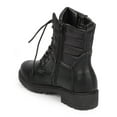 thumbnail image 3 of Bumper DD52 Women Leatherette Ribbed Cap Toe Zip Combat Boot, 3 of 5