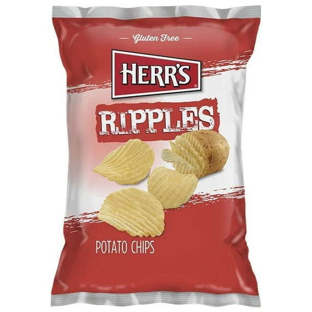 Herr's Ripple Potato Chips, Ounce (Pack Of 12 Bags)