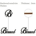 thumbnail image 5 of 1pc Blessed Wood Sign Wall Decor Art Cutout Letter Word Laser Cut Unfinished Decorative Accessories Rustic, 5 of 7
