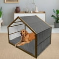 thumbnail image 2 of Dark Grey Pet House, Abstract Monochromatic Pattern with Triangles Checkered Design 3D Effect Modern, Outdoor & Indoor Portable Dog Kennel with Pillow and Cover, 5 Sizes, Grey Black, by Ambesonne, 2 of 4