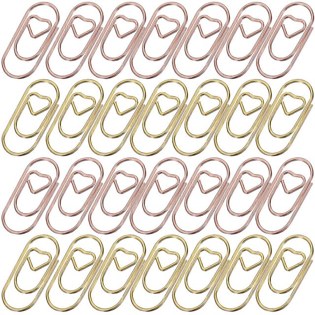 400 Pcs Heart Paper Clips Love Heart Shaped Decorative Document Clips Bookmark Clips Office Supplies