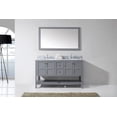 thumbnail image 3 of Winterfell 60" Double Bath Vanity in Gray with White Marble Top and Round Sinks with Matching Mirror, 3 of 7