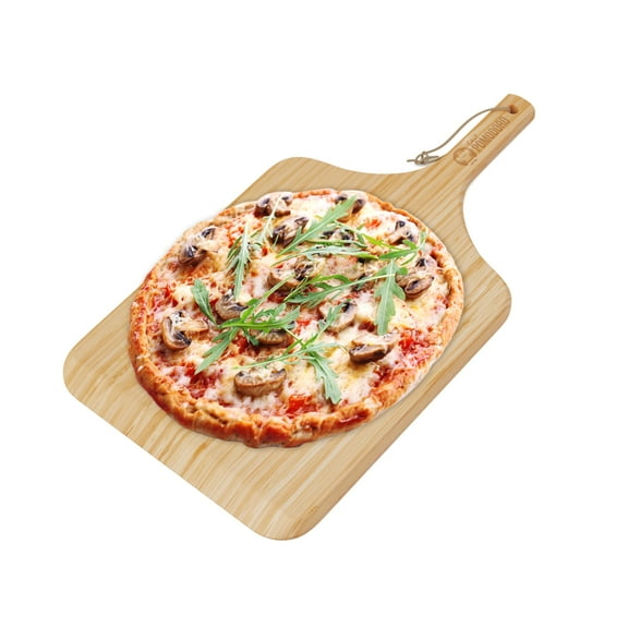 Chef Pomodoro 2-in-1 Bamboo Pizza Peel - Cutting & Serving Board | 12" Perfect Dough Transition & Space-Saving Design for Pizza Prep & Serving | Nestles with Dough Boxes