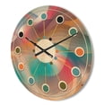 thumbnail image 3 of Designart 'Shining Colour Waves Retro Pattern' Mid-Century Modern Wood Wall Clock, 3 of 5
