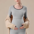 thumbnail image 6 of hengsof Maternity Shirt Long Sleeve Basic Top Ruch Sides Bodycon Tshirt for Pregnant Women, 6 of 6