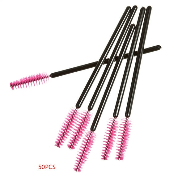Hi.FANCY 50pcs Portable Disposable Mini Eyelash Eye Lash Makeup Brush Comb Mascara Wands Applicator