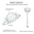 thumbnail image 5 of Rosec Jewels Certified Moissanite Halo Engagement Ring 1 Carat - 6 mm Cushion Cut Ring - D-VS1 Quality, 10K White Gold, US 11.50, 5 of 9