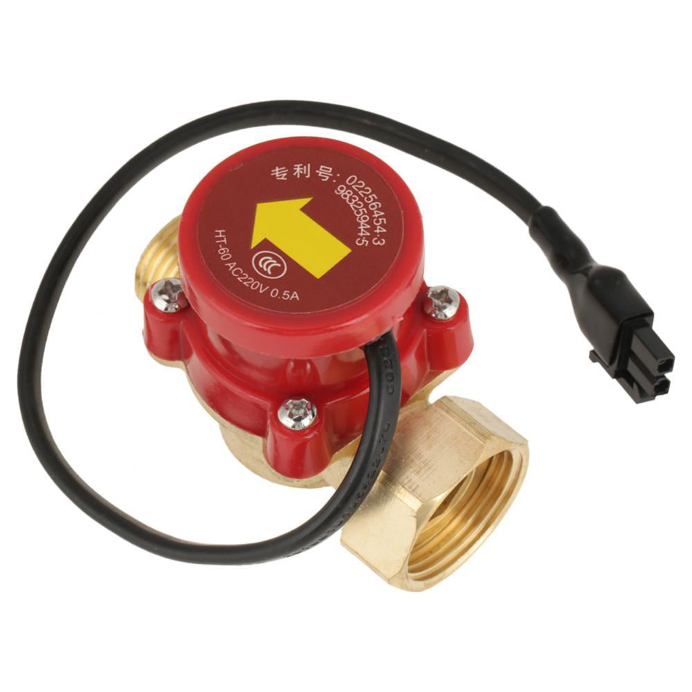 Pump Flow Switch,AC220V High Temperature Resistance HT-60 G3/4-1/2 Thread Water Pump Flow Sensor Switch for Shower Low Water Pressure Solar Heater Water Circulation 