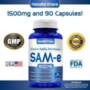 NasaBeahava Pure SAM-e Supplement for Brain, Liver, and Joint Support, 1500mg, 90 Capsules