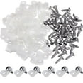 thumbnail image 1 of Hicarer 50 Pack R-Type Cable Clip Wire Clamp, Nylon Screw Mounting Cord Fastener Clips with 50 Pack Screws for Wire Management (White, 1/4 Inch), 1 of 5