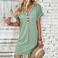 thumbnail image 2 of Timegard Nuisette pour Femmes Tenue de Nuit Col en V à Boutons Manches Courtes Pyjama Robe Décontractée Confortable Été, 2 of 8