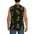 thumbnail image 4 of Bixox Men's Gold Glitter Pineapples Printed Shirt Sleeveless Fitness Tank Top-X-Large, 4 of 7